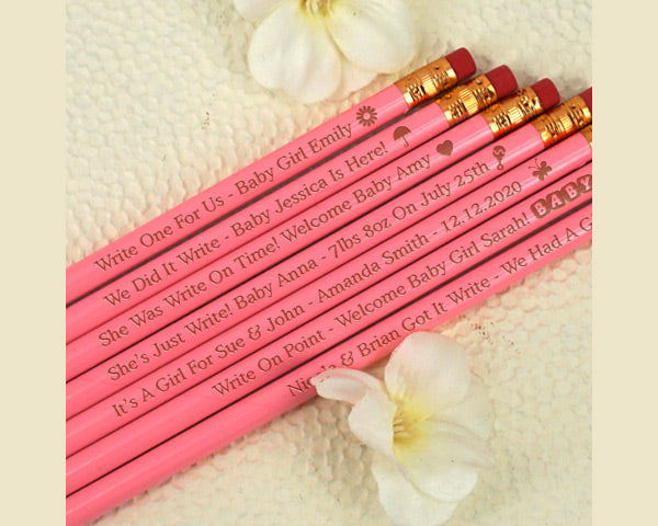 Baby Shower Pencils - Pink or Blue (Set of 12) - Main Image | My Wedding Favors