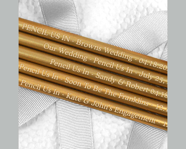 Personalized Pencils (Black, White, Silver or Gold) (Set of 12) - Alternate Image 9 | My Wedding Favors