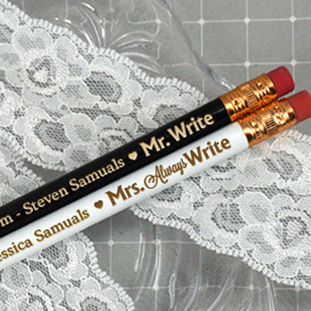 Mr. & Mrs. Write Personalized Pencils (Set of 2) - Alternate Image 3 | My Wedding Favors