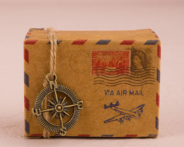 Vintage Inspired Airmail Favor Box Kit (Set of 10) - Main Image | My Wedding Favors