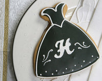 Thumbnail for Personalized Initial Wedding Dress Cookie - Main Image | My Wedding Favors