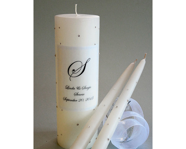 Clear Swarovski Crystal Wedding Unity Candles - Main Image | My Wedding Favors