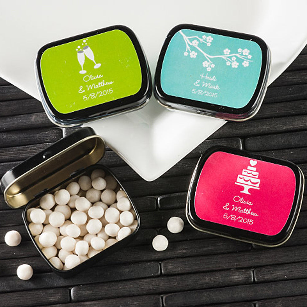 Personalized Black Mint Tins (Exclusive Designs) - Small