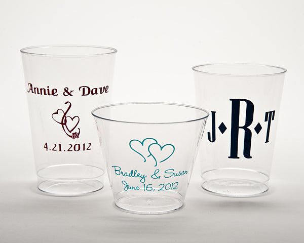Personalized Hard Plastic Disposable Cups (Multiple Sizes & Designs Available) - Main Image | My Wedding Favors