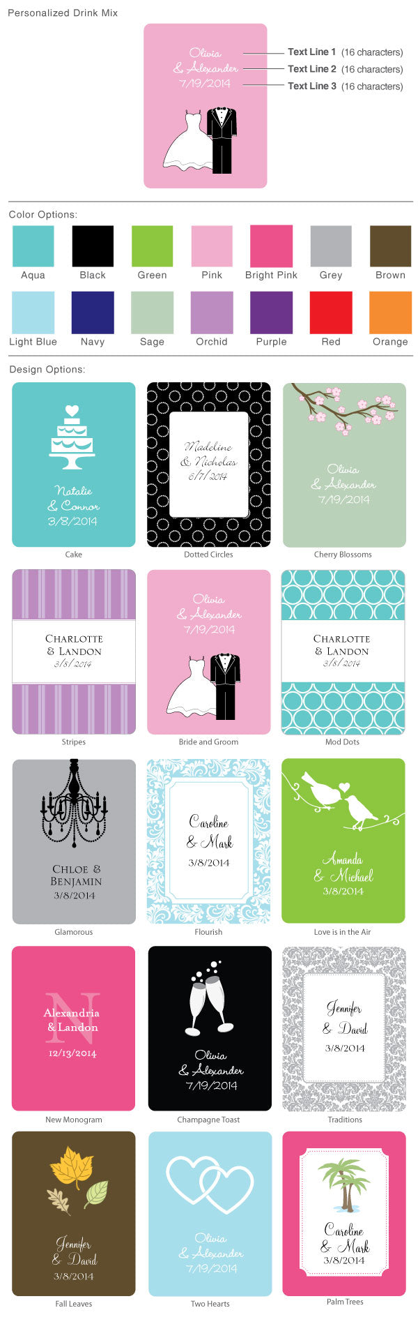 Personalized Lemonade Drink Mix Favor (Many Designs Available) - Alternate Image 2 | My Wedding Favors