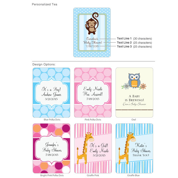 Personalized Exclusive Baby Tea Favor (Many Designs Available) - Alternate Image 2 | My Wedding Favors
