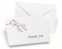 Thumbnail for Cherry Blossom - Thank You Card and Envelope (Package of 50) - Main Image | My Wedding Favors