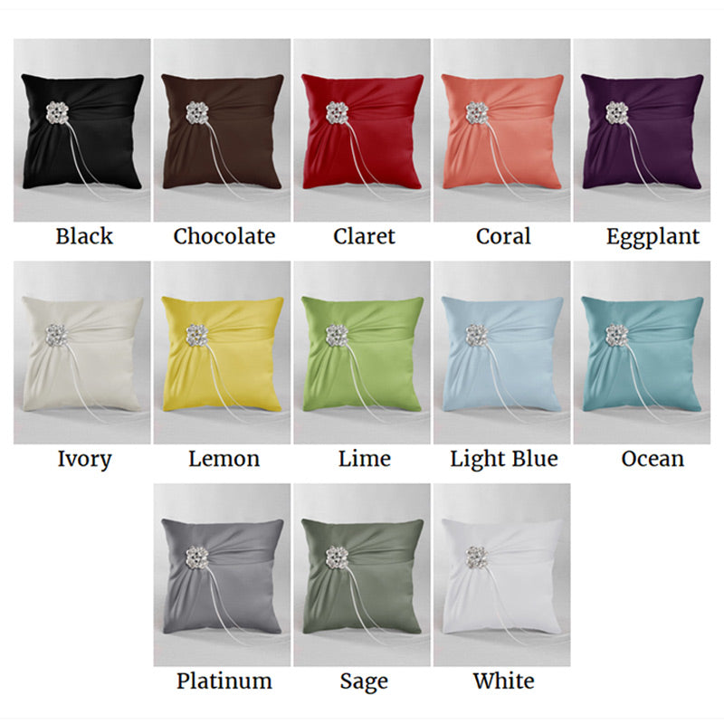 Satin Garbo Ring Pillow (Multiple Colors Available) - Alternate Image 2 | My Wedding Favors