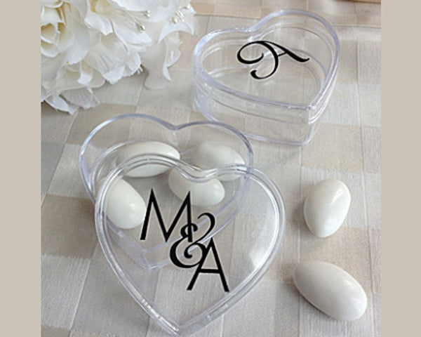 Monogram Heart Acrylic Favor Box - Main Image | My Wedding Favors