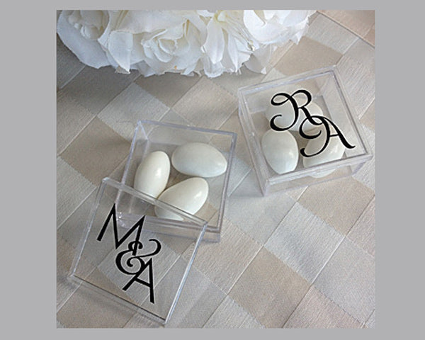 Monogram Square Acrylic Favor Box - Alternate Image 2 | My Wedding Favors