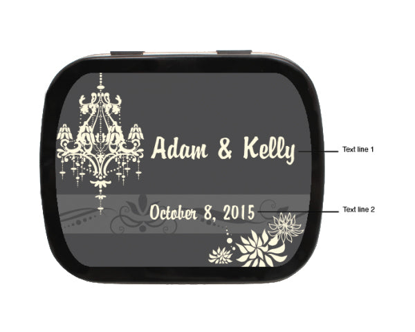 Wedding Chandelier Personalized Mint Tins