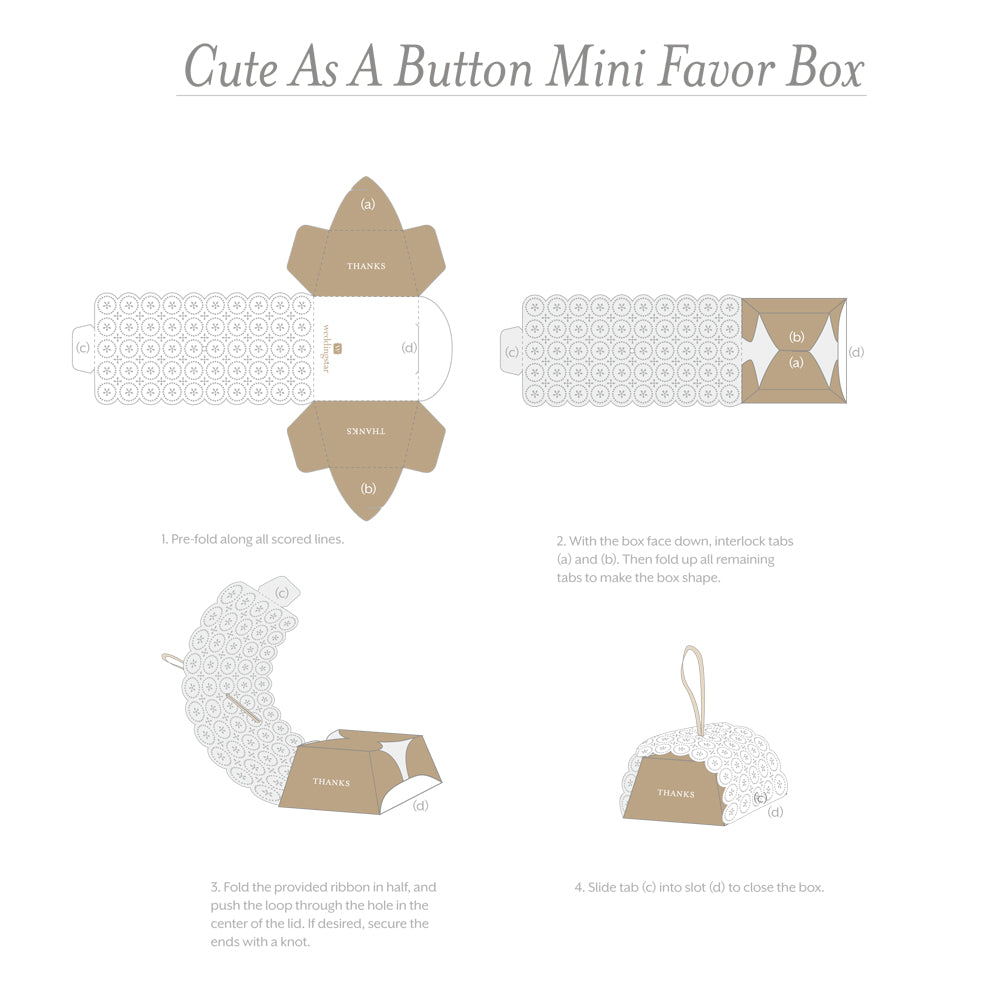 Elegant Embossed Button Favor Box (Set of 10) - Alternate Image 3 | My Wedding Favors
