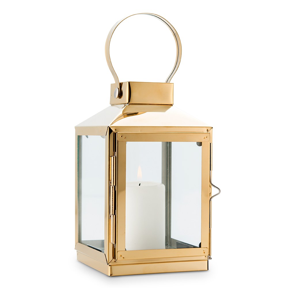 Medium Decorative Candle Lantern - Gold - Main Image | My Wedding Favors