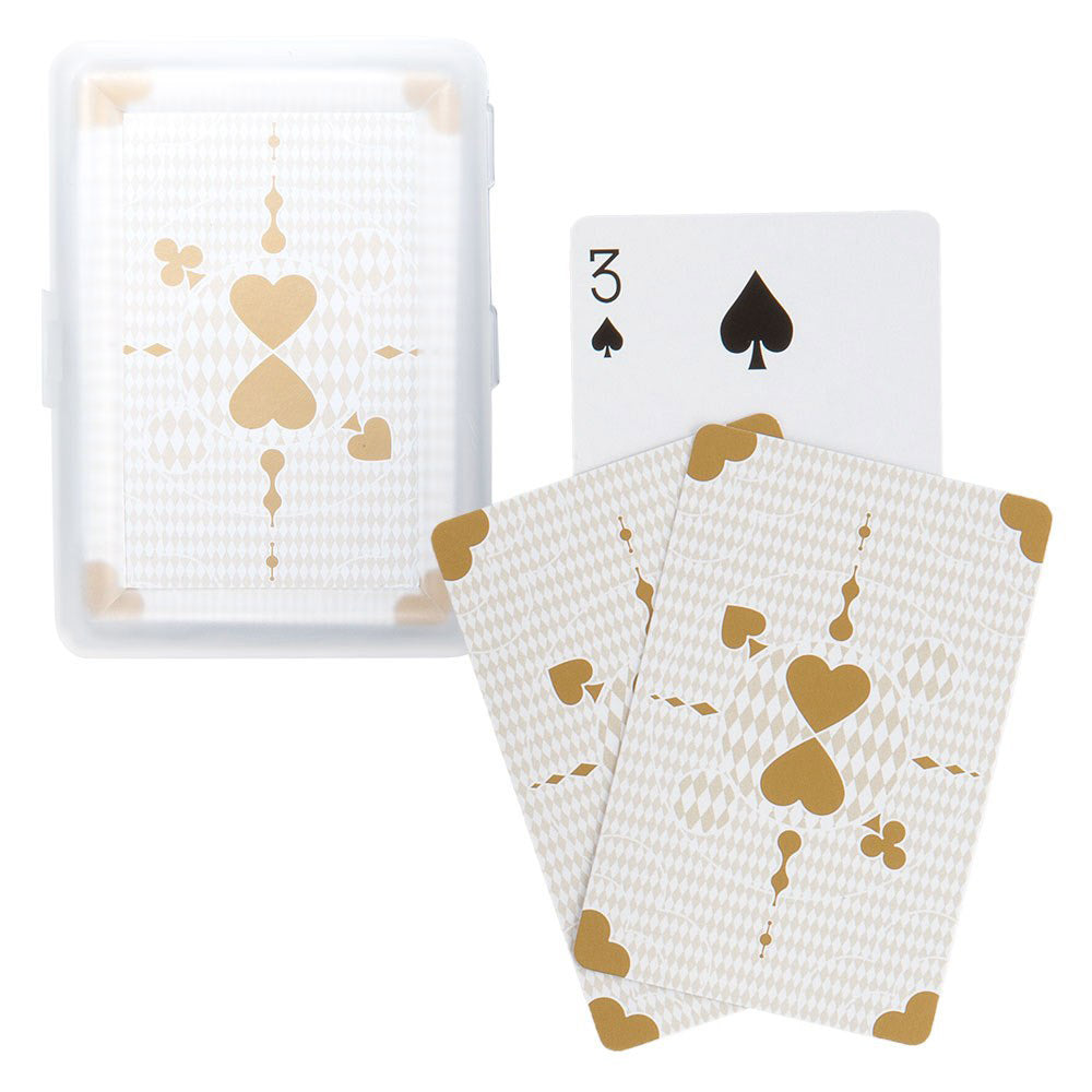 Metallic Gold Playing Cards In Plastic Case - Main Image | My Wedding Favors