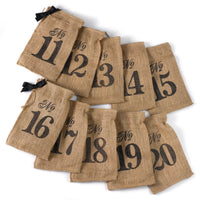 Thumbnail for Printed Burlap Table Number Wine Bags (11-20) - Alternate Image 2 | My Wedding Favors