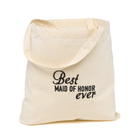 Thumbnail for Best Ever Wedding Party Cotton Tote Bag (For Bridesmaid & Maid of Honor) - Main Image | My Wedding Favors