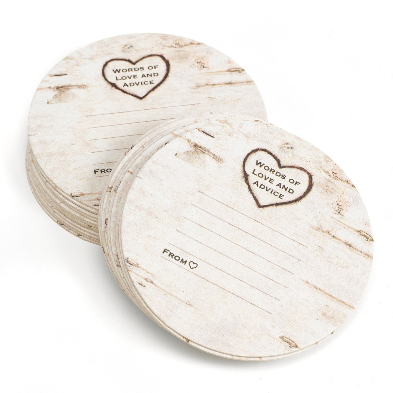 Love & Advice Woodgrain Coasters (Set of 25) - Main Image | My Wedding Favors