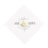 Thumbnail for Mr. & Mrs. Classic Beverage Napkins (Set of 50) - Main Image | My Wedding Favors