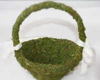 Thumbnail for Moss Covered Flower Girl Basket - Main Image | My Wedding Favors