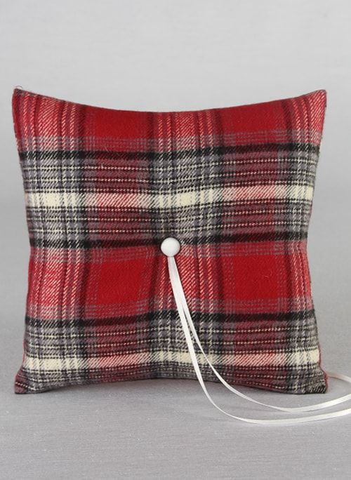 Aspen Plaid Ring Pillow (Multiple Colors Available) - Alternate Image 4 | My Wedding Favors