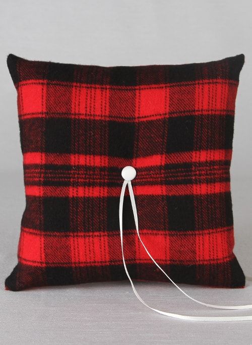 Aspen Plaid Ring Pillow (Multiple Colors Available) - Alternate Image 2 | My Wedding Favors