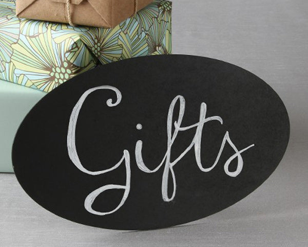 Oval Chalkboard Sign with Easel - Main Image | My Wedding Favors