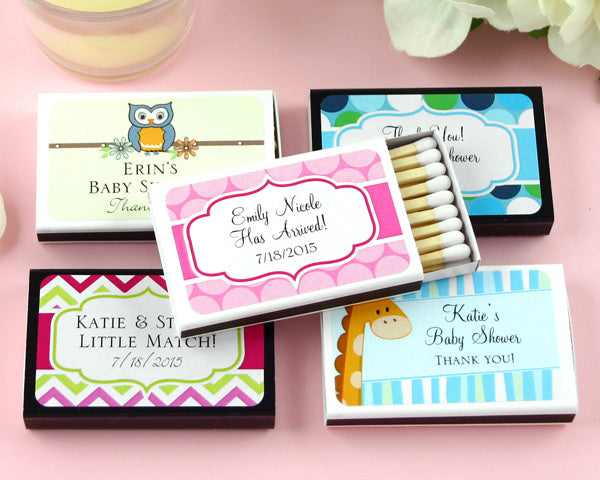 Personalized Baby Shower Matchboxes (Black or White) (Set of 50) - Main Image | My Wedding Favors