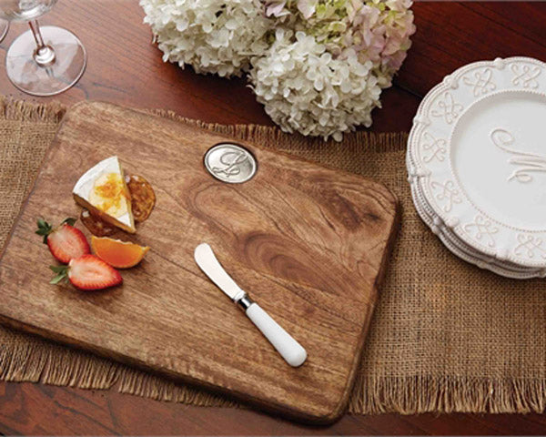 Initial Monogram Cutting Board and Spreader Set