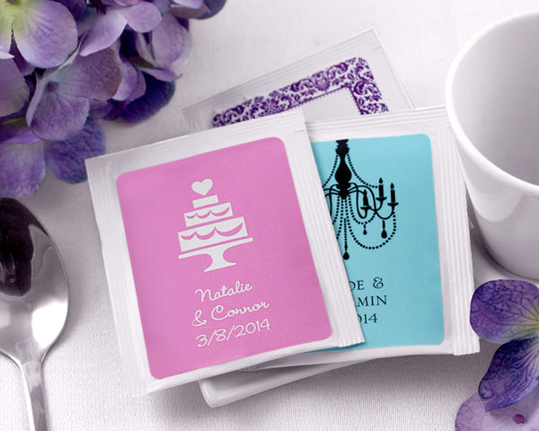 Personalized Wedding Tea Packs (Many Designs Available) - Main Image | My Wedding Favors
