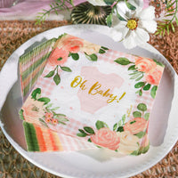 Thumbnail for Baby Shower Onesie Tableware Set - Pink Floral