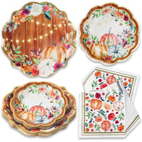 62 pcs Fall/Thanksgiving Tableware Set (16 Guests) | My Wedding Favors | Main Image