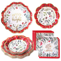 Christmas Tableware Set - 7” Plate (set of 16), 9” Plate (set of 16), and Napkin (set of 30) | My Wedding Favors | Main Image