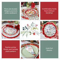 Christmas Tableware Set - 7” Plate (set of 16), 9” Plate (set of 16), and Napkin (set of 30) | My Wedding Favors | Alternate Image 5