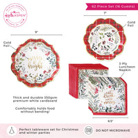 Christmas Tableware Set - 7” Plate (set of 16), 9” Plate (set of 16), and Napkin (set of 30) | My Wedding Favors | Alternate Image 6