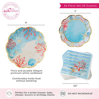 Beach Party Tableware Set - 7” Plate (set of 16), 9” Plate (set of 16), and Napkin (set of 30) Alternate Image 6 MWF | Tableware