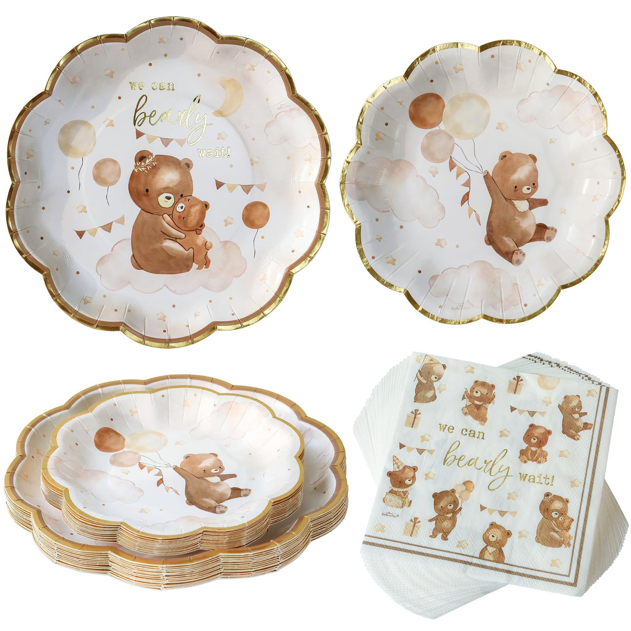 62 pcs We Can Bearly Wait Tableware Set Main Image, MWF | Tableware