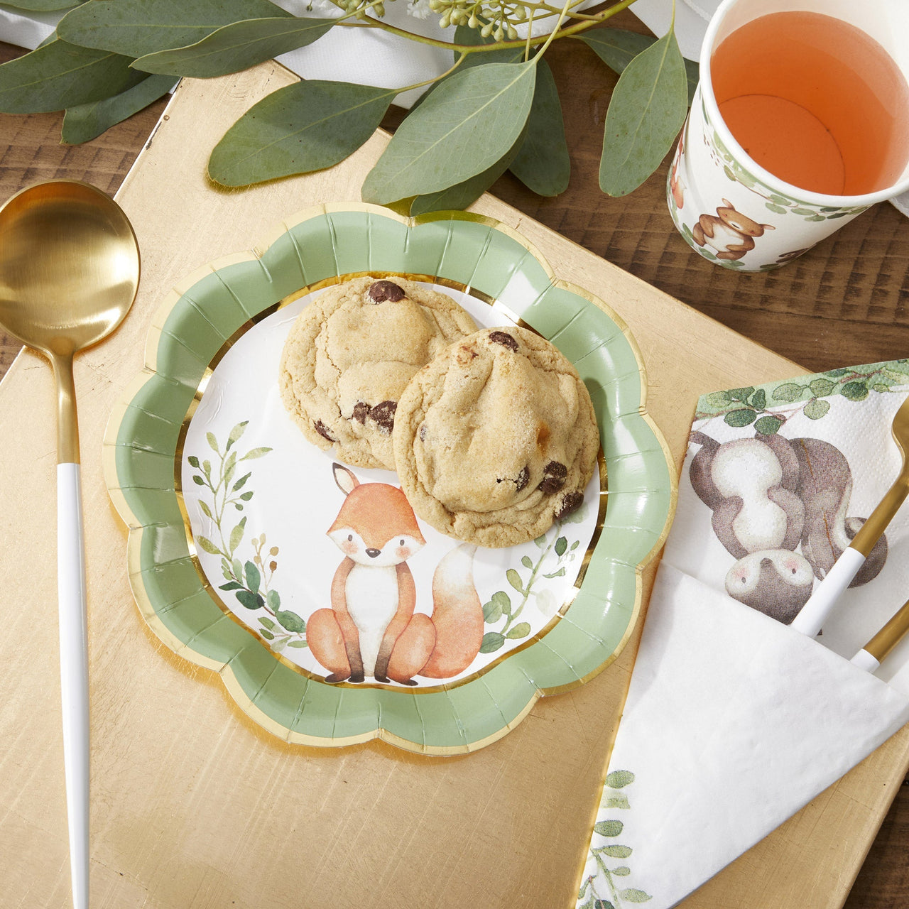 Woodland Baby 78 Piece Party Tableware Set - (16 Guests) Alternate Image 3 MWF | Tableware