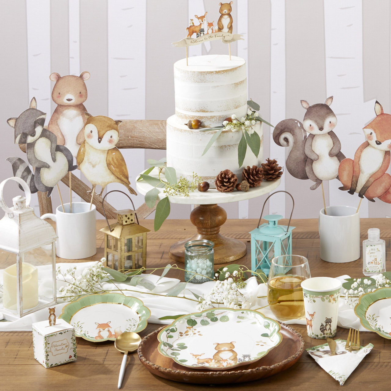 Woodland Baby 78 Piece Party Tableware Set - (16 Guests) Alternate Image 7 MWF | Tableware