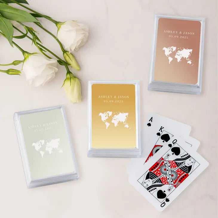 Personalized Travel & Adventure Playing Cards In Plastic Case