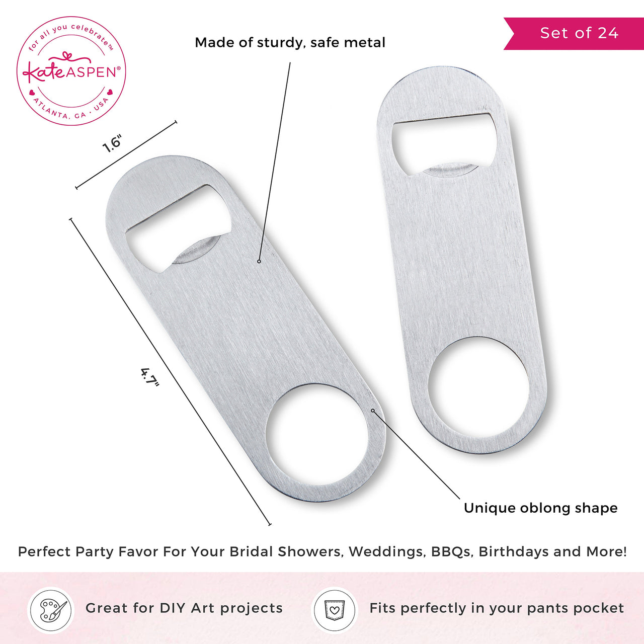 DIY Silver Oblong Bottle Opener