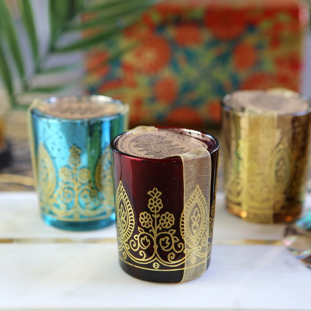 Indian Jewel Henna Votives - Assorted (Set of 4)