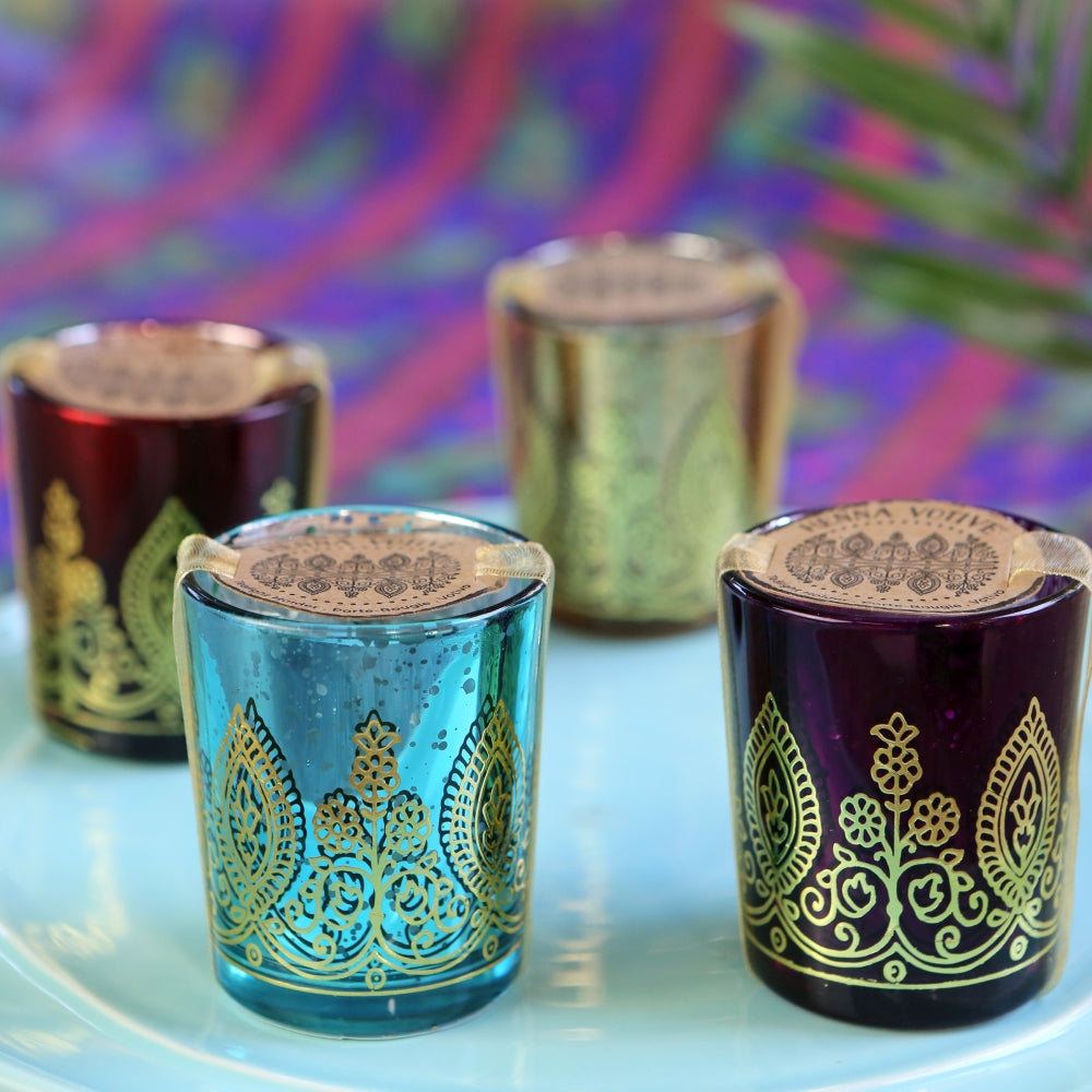 Indian Jewel Henna Votives - Assorted (Set of 4)