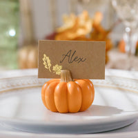 Orange Pumpkin Place Card Holder (Set of 6) | My Wedding Favors | Alt Image 2