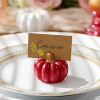 Burgundy & Blush Pink Pumpkin Place Card Holder (Set of 6) | My Wedding Favors | Alt Image 2
