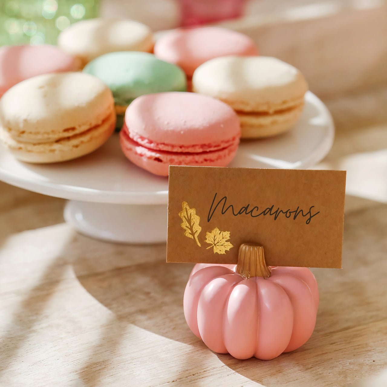 Burgundy & Blush Pink Pumpkin Place Card Holder (Set of 6) | My Wedding Favors | Alt Image 5