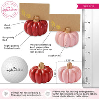 Burgundy & Blush Pink Pumpkin Place Card Holder (Set of 6) | My Wedding Favors | Alt Image 6