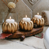 2-in-1 Pumpkin Tealight/Candlestick Holder (Set of 6) - Gold | My Wedding Favors | Alt Image 7