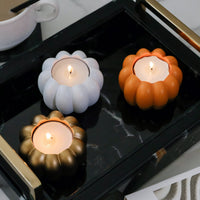 2-in-1 Pumpkin Tealight/Candlestick Holder (Set of 6) - White | My Wedding Favors | Alt Image 7
