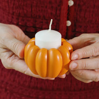 2-in-1 Pumpkin Tealight/Candlestick Holder (Set of 6) - Orange | My Wedding Favors | Alt Image 4