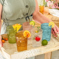 Thumbnail for 13 oz. Vintage Textured Aqua Drinkware (Set of 6)